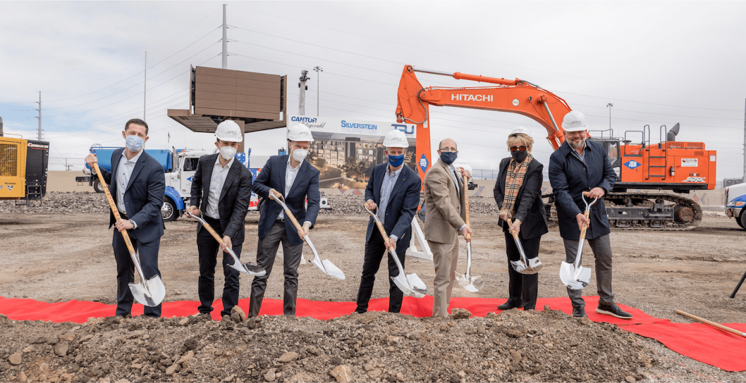 Feature image for Cantor Fitzgerald, Silverstein Properties and TRU Development Company Break Ground on theAPEX @meadows Apartments